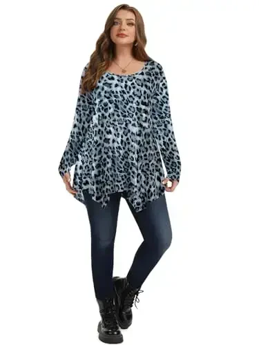 LARACE Womens Long Sleeve Flattering Comfy Tunic Loose Fit Flowy Top - 5
