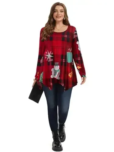 LARACE Womens Long Sleeve Flattering Comfy Tunic Loose Fit Flowy Top - 3