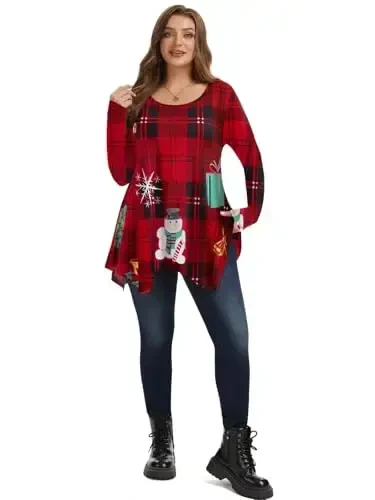 LARACE Womens Long Sleeve Flattering Comfy Tunic Loose Fit Flowy Top - 4