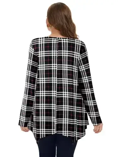 LARACE Womens Long Sleeve Flattering Comfy Tunic Loose Fit Flowy Top - 2