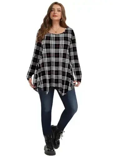 LARACE Womens Long Sleeve Flattering Comfy Tunic Loose Fit Flowy Top - 5