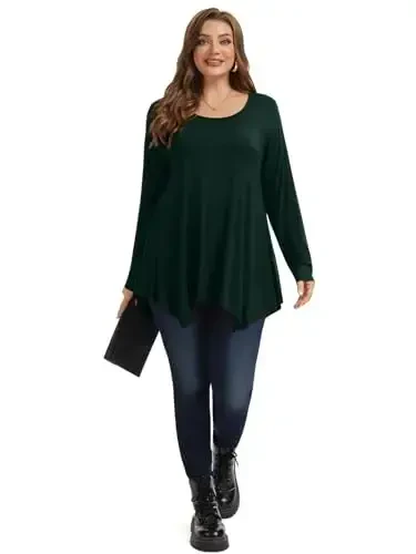 LARACE Womens Long Sleeve Flattering Comfy Tunic Loose Fit Flowy Top - 3