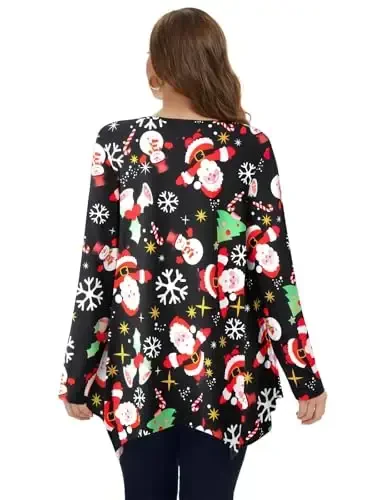 LARACE Womens Long Sleeve Flattering Comfy Tunic Loose Fit Flowy Top - 2