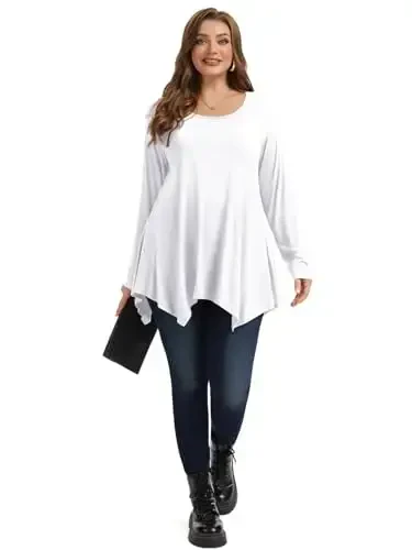 LARACE Womens Long Sleeve Flattering Comfy Tunic Loose Fit Flowy Top - 3