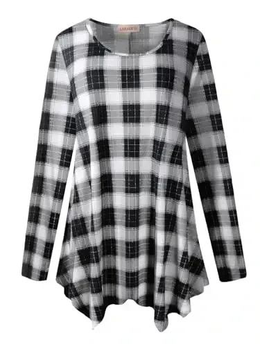 LARACE Womens Long Sleeve Flattering Comfy Tunic Loose Fit Flowy Top - 6