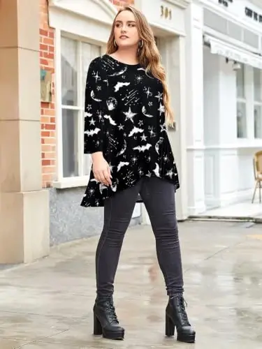 LARACE Womens Plus Size 3/4 Sleeve High Low Swing Tunic Tops | Flattering High-Low Hem, Lightweight & Comfortable, Perfect for Spring and Fall, Pairs with leggings, S-6X - 3