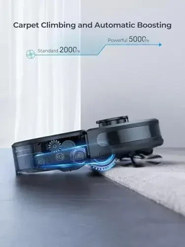Laresar toza emish apparati, 60 kun davomida o'zini o'zi tozalaydigan, 3in1 robotli toza emish apparati, LiDAR navigatsiyasi, 3500Pa so'ruvchi quvvat, WiFi/APP/Alexa, uy hayvonlari tuklari, gilam va qattiq pollar uchun ideal - 6