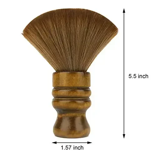 Large Barber Brush Neck Duster for Hair Cutting, Beomeen Soft Barber Hairbrush Professional Hair Sweep Brushes with Solid Natural Fiber Wooden Handle - 2