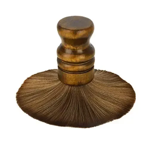 Large Barber Brush Neck Duster for Hair Cutting, Beomeen Soft Barber Hairbrush Professional Hair Sweep Brushes with Solid Natural Fiber Wooden Handle - 4