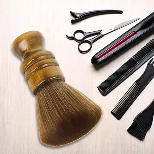 Large Barber Brush Neck Duster for Hair Cutting, Beomeen Soft Barber Hairbrush Professional Hair Sweep Brushes with Solid Natural Fiber Wooden Handle - 7
