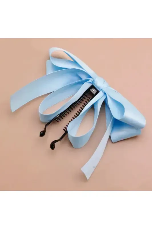 Large bow banana clip-Blue - 1