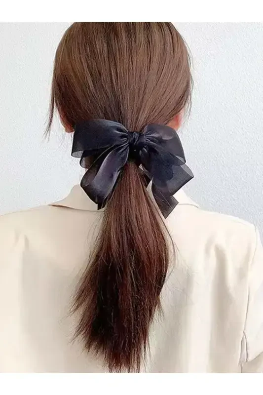Large bow banana clip-chiffon - 1