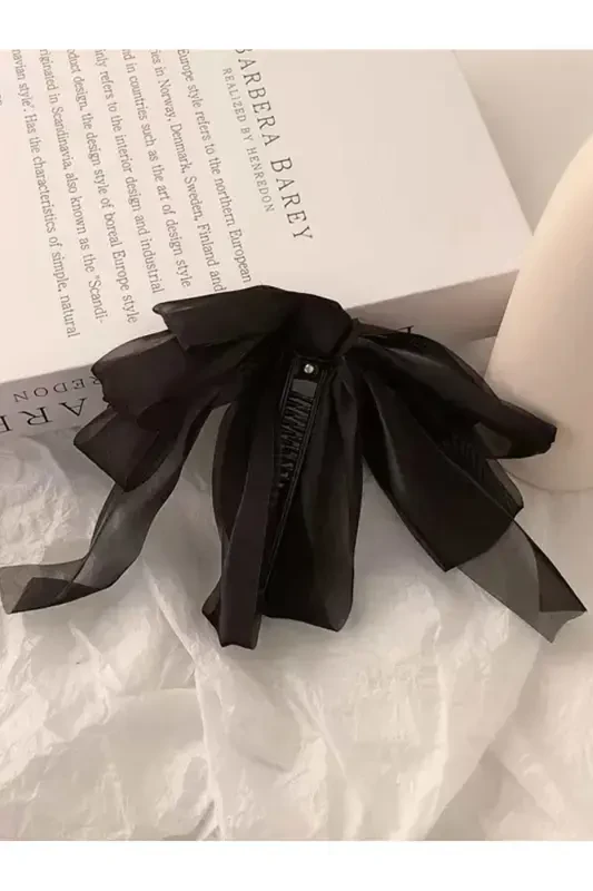 Large bow banana clip-chiffon - 2