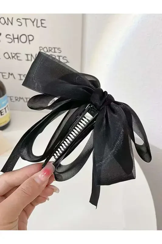 Large bow banana clip-chiffon - 3