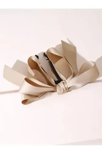 Large bow banana clip-cream - CSR AKSESUAR (1)