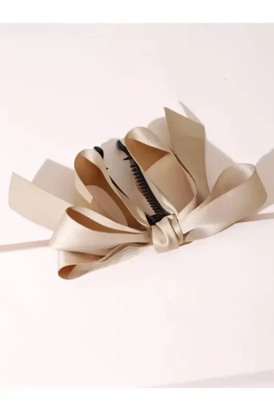 Large bow banana clip-cream - 2