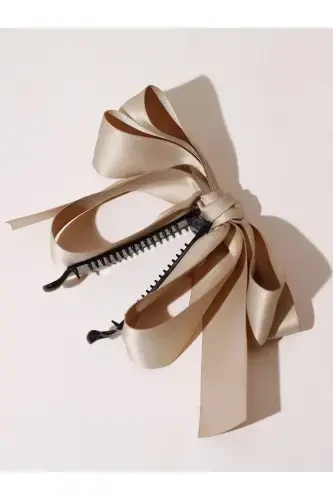 Large bow banana clip-cream - 3