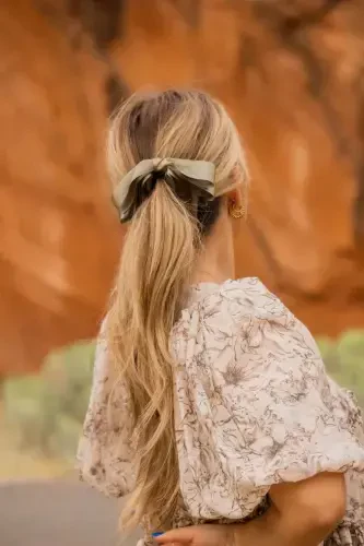 Large bow banana clip-khaki - CSR AKSESUAR (1)