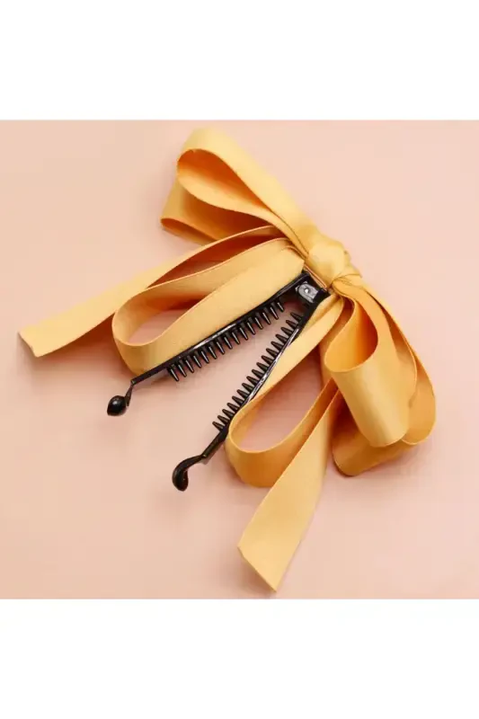 Large bow banana clip-Orange - 1