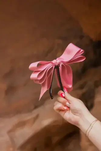 Large bow banana clip-pink - 1