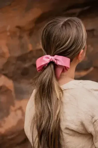 Large bow banana clip-pink - 3