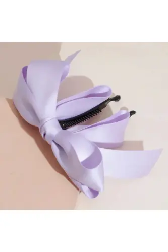 Large bow banana clip-purple 