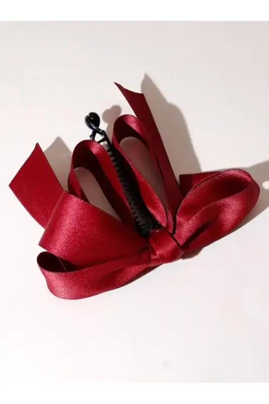 Large bow banana clip-Red - 2