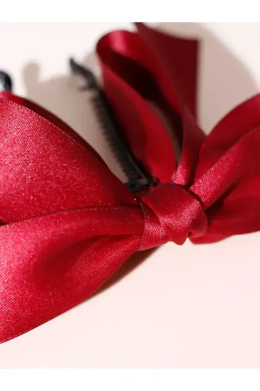 Large bow banana clip-Red - 3
