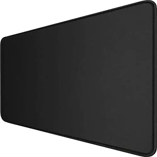 Large Extended Gaming Mouse Pad with Stitched Edges, (31.5X15.7In) Durable Non-Slip Natural Rubber Base, Waterproof Computer Keyboard Pad Mat for Esports Pros/Gamer/Desktop/Office/Home-Black - 1