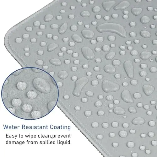 Large Extended Gaming Mouse Pad with Stitched Edges, 47.3 X 23.6 in Desk Pad Durable Non-Slip Natural Rubber Base, Waterproof Computer Keyboard Mat for Esports Pros, Gamer, Desktop, Grey - 4