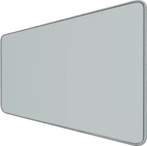 Large Extended Gaming Mouse Pad with Stitched Edges, 47.3 X 23.6 in Desk Pad Durable Non-Slip Natural Rubber Base, Waterproof Computer Keyboard Mat for Esports Pros, Gamer, Desktop, Grey - HSMIENK