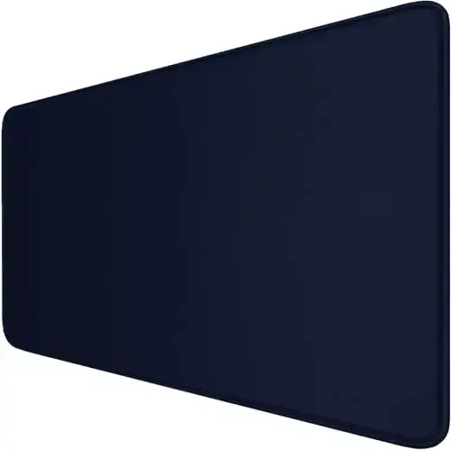 Large Extended Gaming Mouse Pad with Stitched Edges, Durable Non-Slip Natural Rubber Base, Waterproof Computer Keyboard Pad Mat for Esports Pros/Gamer/Desktop/Office/Home - Dark Blue 