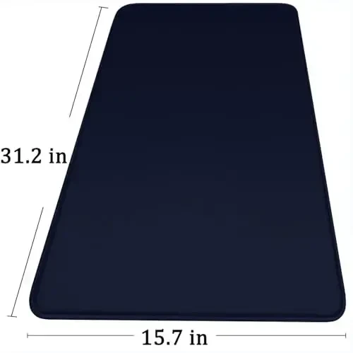Large Extended Gaming Mouse Pad with Stitched Edges, Durable Non-Slip Natural Rubber Base, Waterproof Computer Keyboard Pad Mat for Esports Pros/Gamer/Desktop/Office/Home - Dark Blue - 6