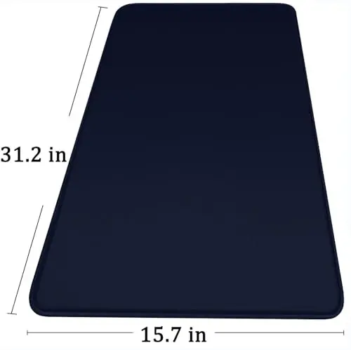 Large Extended Gaming Mouse Pad with Stitched Edges, Durable Non-Slip Natural Rubber Base, Waterproof Computer Keyboard Pad Mat for Esports Pros/Gamer/Desktop/Office/Home - Dark Blue - 6