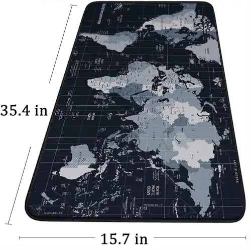 Large Extended Gaming Mouse Pad with Stitched Edges,(35.4X15.7In) Durable Non-Slip Natural Rubber Base, Waterproof Computer Keyboard Pad Mat for Esports Pros/Gamer/Desktop/Office/Home, Map - 6
