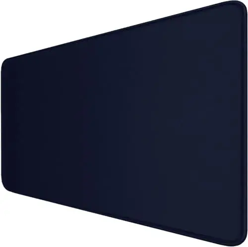 Large Gaming Mouse Pad with Stitched Edges, 47.3 X 23.6 in Desk Pad Durable Non-Slip Natural Rubber Base, Waterproof Computer Keyboard Mat for Esports Pros, Gamer, Desktop, Blue 