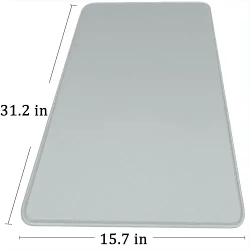 Large Gaming Mouse Pad with Stitched Edges, Durable Non-Slip Natural Rubber Base, Waterproof Computer Keyboard Pad Mat for Esports Pros/Gamer/Desktop/Office/Home - Grey - 6