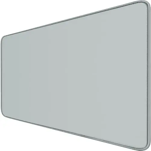 Large Gaming Mouse Pad with Stitched Edges, Durable Non-Slip Natural Rubber Base, Waterproof Computer Keyboard Pad Mat for Esports Pros/Gamer/Desktop/Office/Home - Grey - HSMIENK