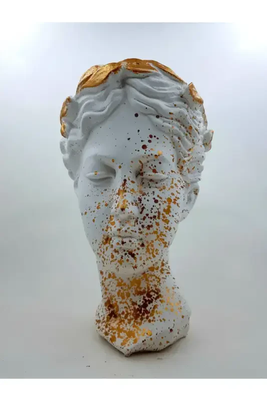 Large Helen Statue Antique Bust Vase Pot Concept Metallic Copper-white-Metallic Copper - 1