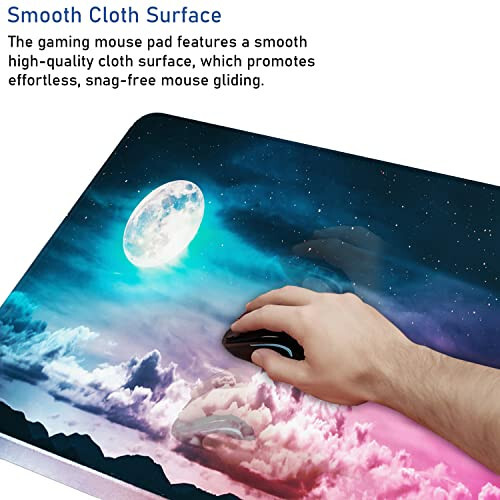 Large Mouse Pad, Gaming Mousepad, 31.5x15.7x0.12 in Extended Mouse Mat Non-Slip Spill-Resistant Desk Pad with Special-Textured Surface, Anti-Fray Stitched Edges for Esports Pros/Office/Home - 5