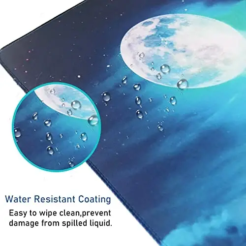 Large Mouse Pad, Gaming Mousepad, 31.5x15.7x0.12 in Extended Mouse Mat Non-Slip Spill-Resistant Desk Pad with Special-Textured Surface, Anti-Fray Stitched Edges for Esports Pros/Office/Home - 5