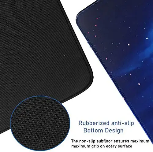 Large Mouse Pad, Gaming Mousepad, 31.5x15.7x0.12 in Extended Mouse Mat Non-Slip Spill-Resistant Desk Pad with Special-Textured Surface, Anti-Fray Stitched Edges for Esports Pros/Office/Home - 3