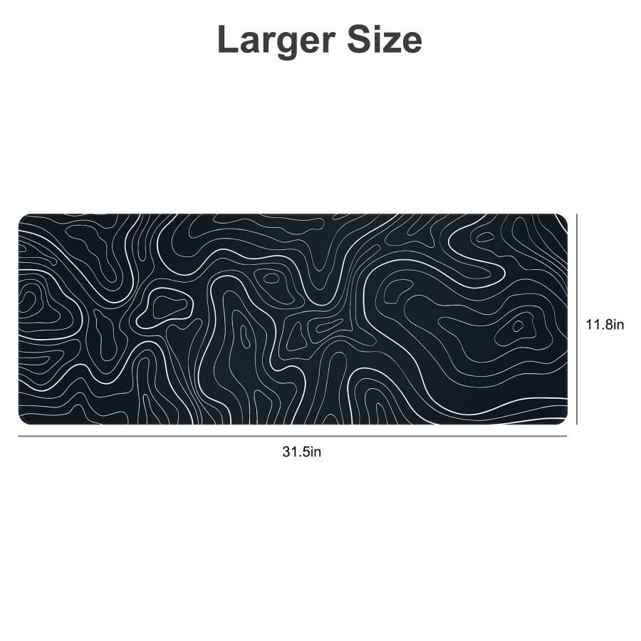 Large Mouse Pad Mat (31.5x11.8in), TSV Extended Gaming Mousepad Background Topographic Map Desk Pad for Laptop Computer - 8