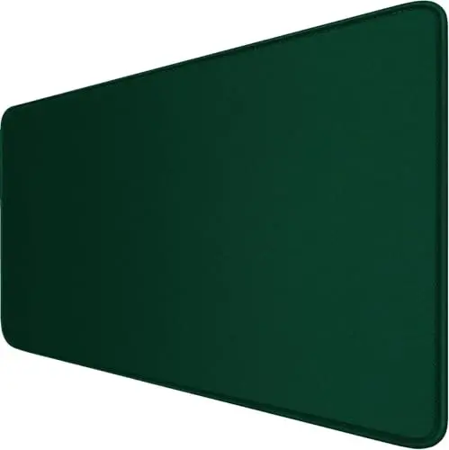 Large Mouse Pad with Stitched Edges, 47.3 X 23.6 in Desk Pad Durable Non-Slip Natural Rubber Base, Waterproof Computer Keyboard Mat for Esports Pros, Gamer, Desktop, Green 