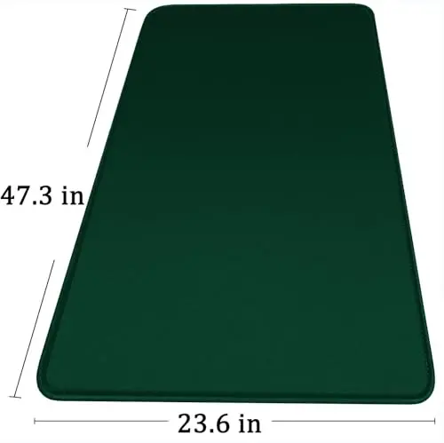 Large Mouse Pad with Stitched Edges, 47.3 X 23.6 in Desk Pad Durable Non-Slip Natural Rubber Base, Waterproof Computer Keyboard Mat for Esports Pros, Gamer, Desktop, Green - 6