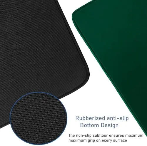 Large Mouse Pad with Stitched Edges, 47.3 X 23.6 in Desk Pad Durable Non-Slip Natural Rubber Base, Waterproof Computer Keyboard Mat for Esports Pros, Gamer, Desktop, Green - 3