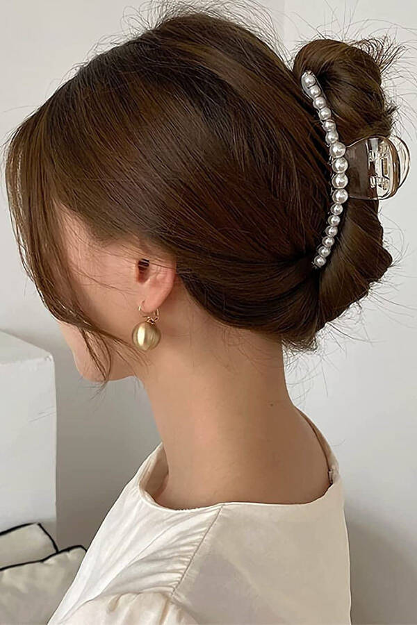 Large Pearl Hair Clip for Women - 1