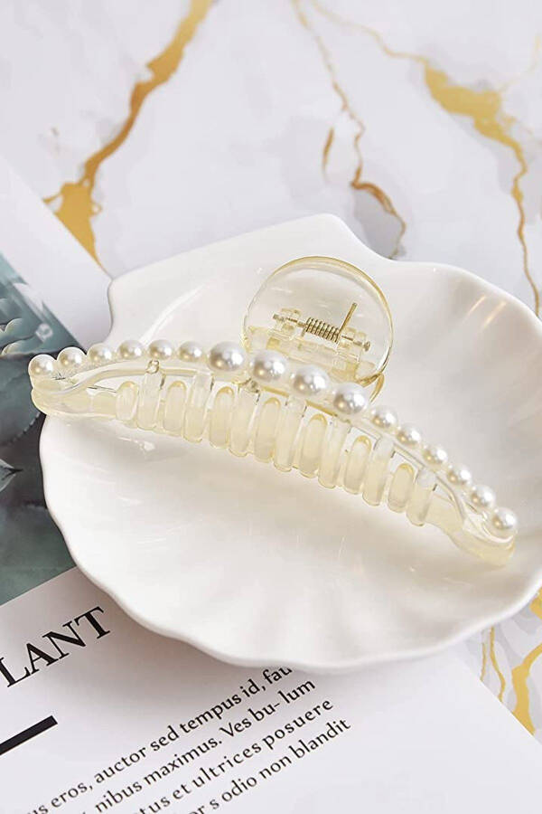 Large Pearl Hair Clip for Women - 2