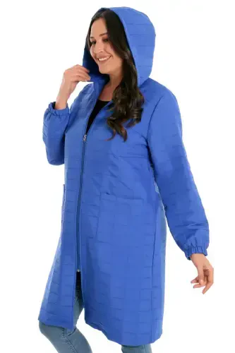 Large Plaid Pattern Zippered Sack Pot - BÜYÜKBEDENIZ (1)