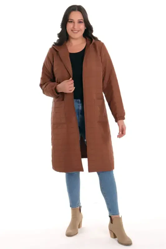 Large Plaid Zipper Brown Door - BÜYÜKBEDENIZ